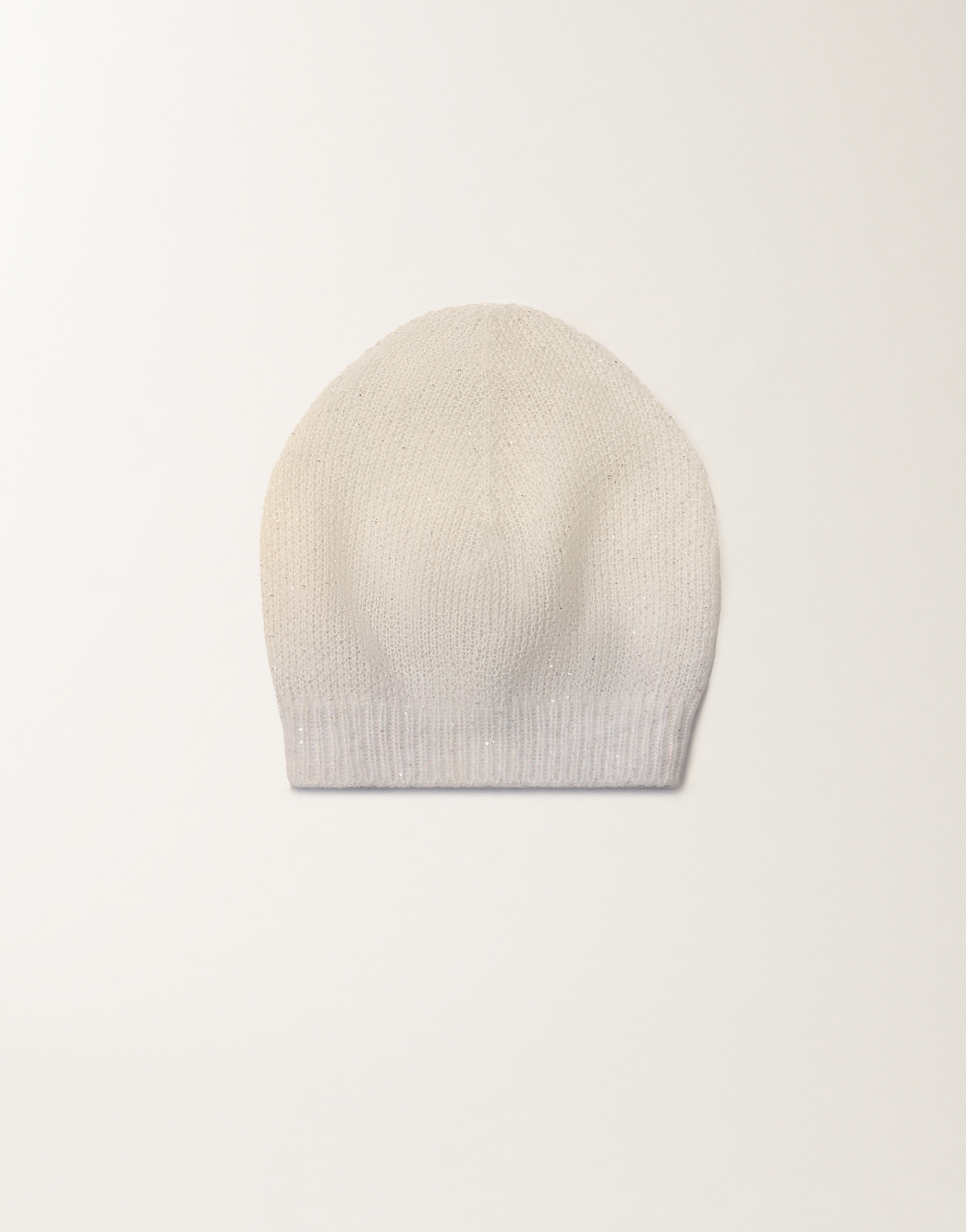 Mohair cap with gradient micro sequins, raffia and gray for Women