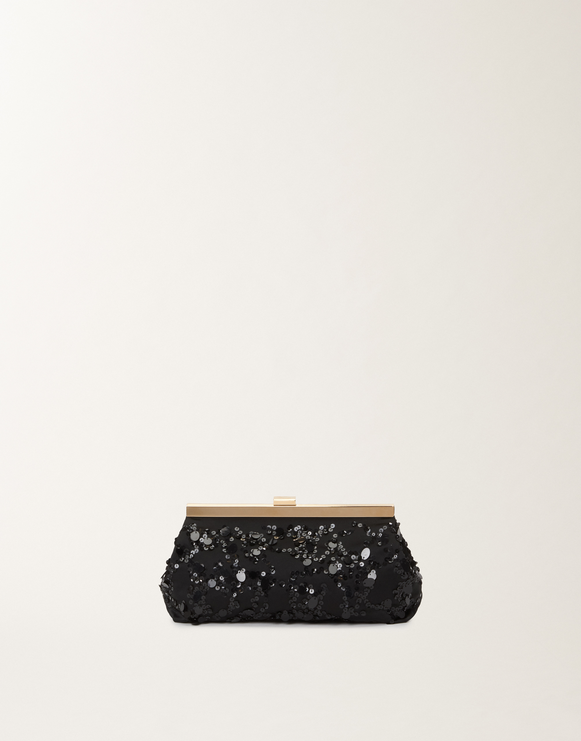 Shop Fabiana Filippi Clutch With Sequin Embroidery In Black