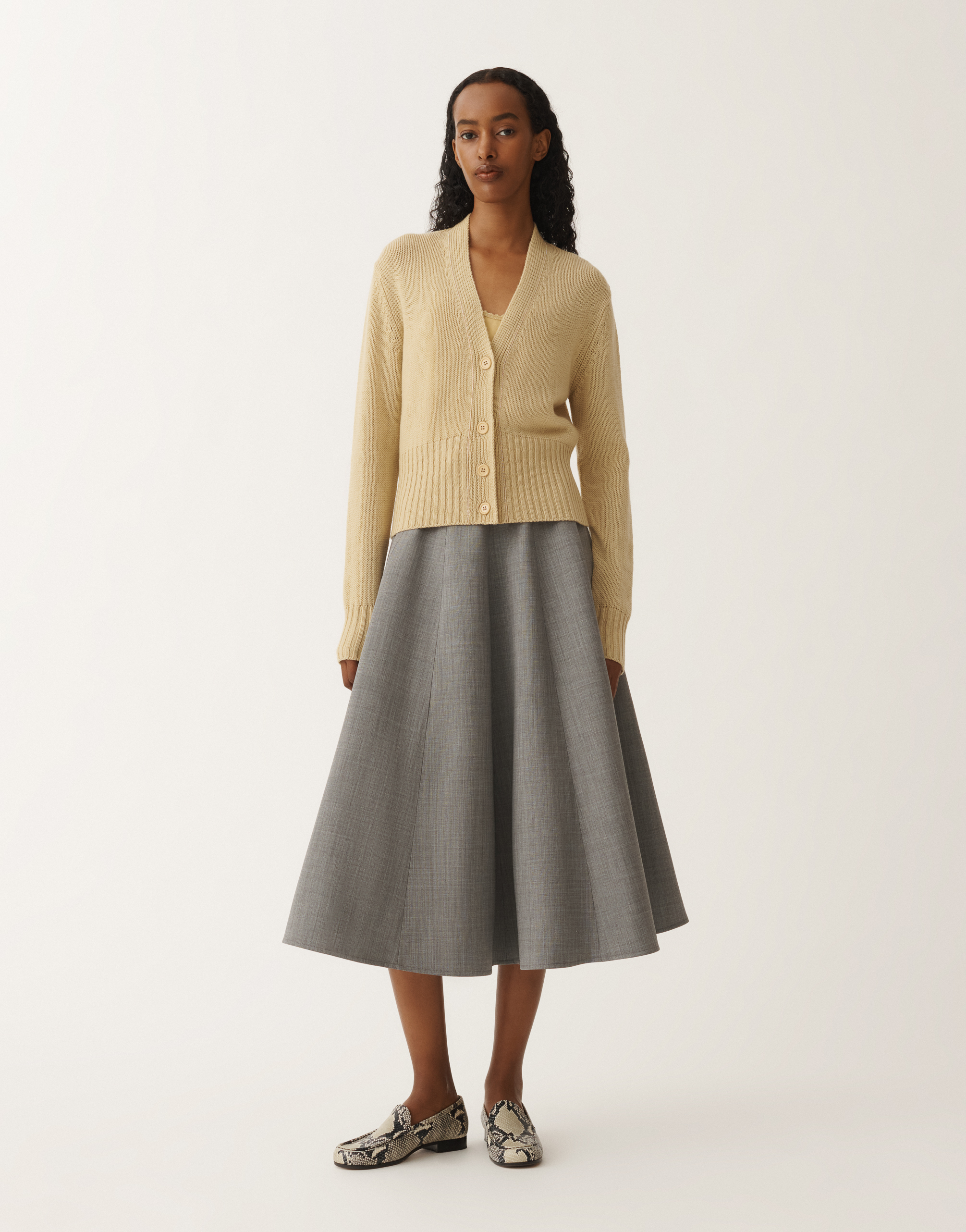 Shop Fabiana Filippi Brushed Cashmere Cardigan In Yellow