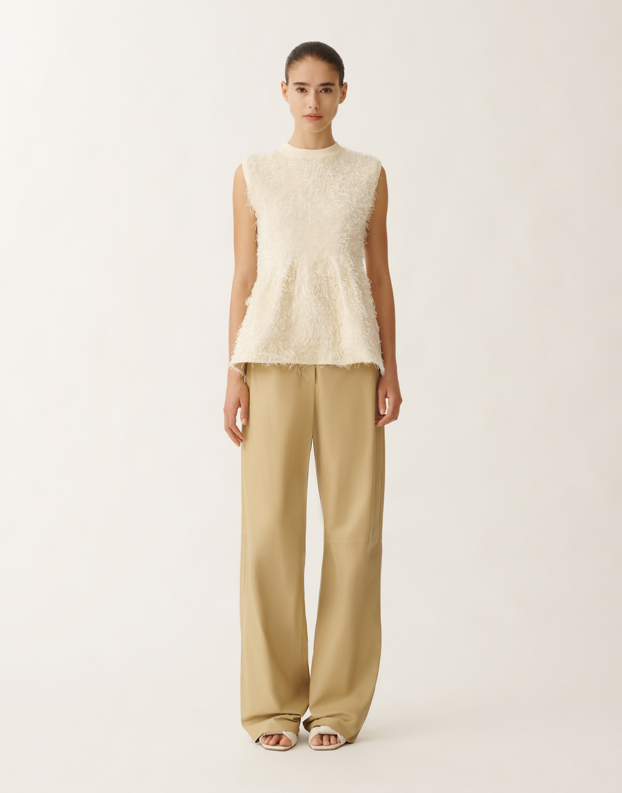 Fabiana Filippi Frayed-effect Viscose Sweater In White