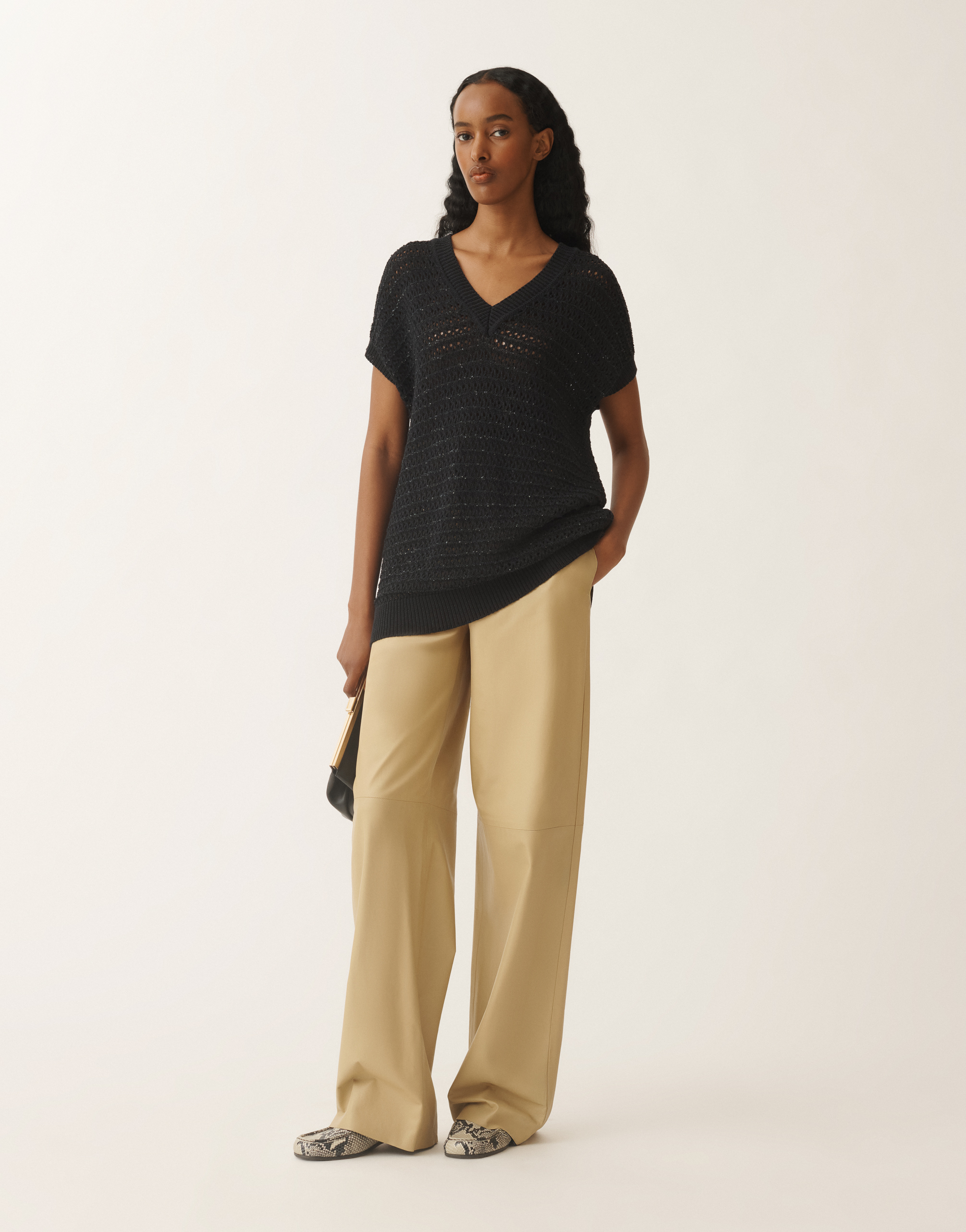 Fabiana Filippi Cotton Sweater With Sequins In Blue