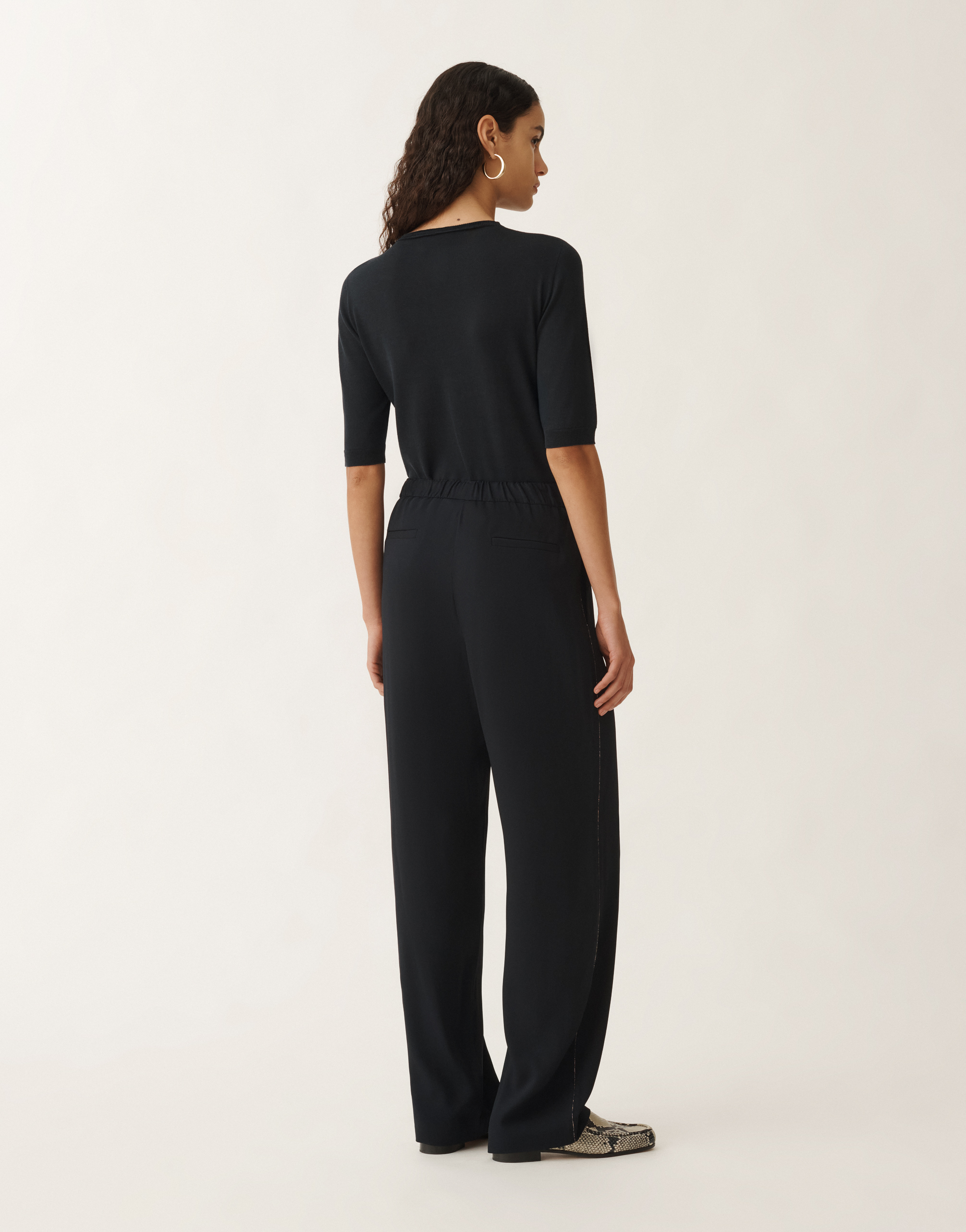Fabiana Filippi Orvieto Stretch Sablé Trousers In Blue