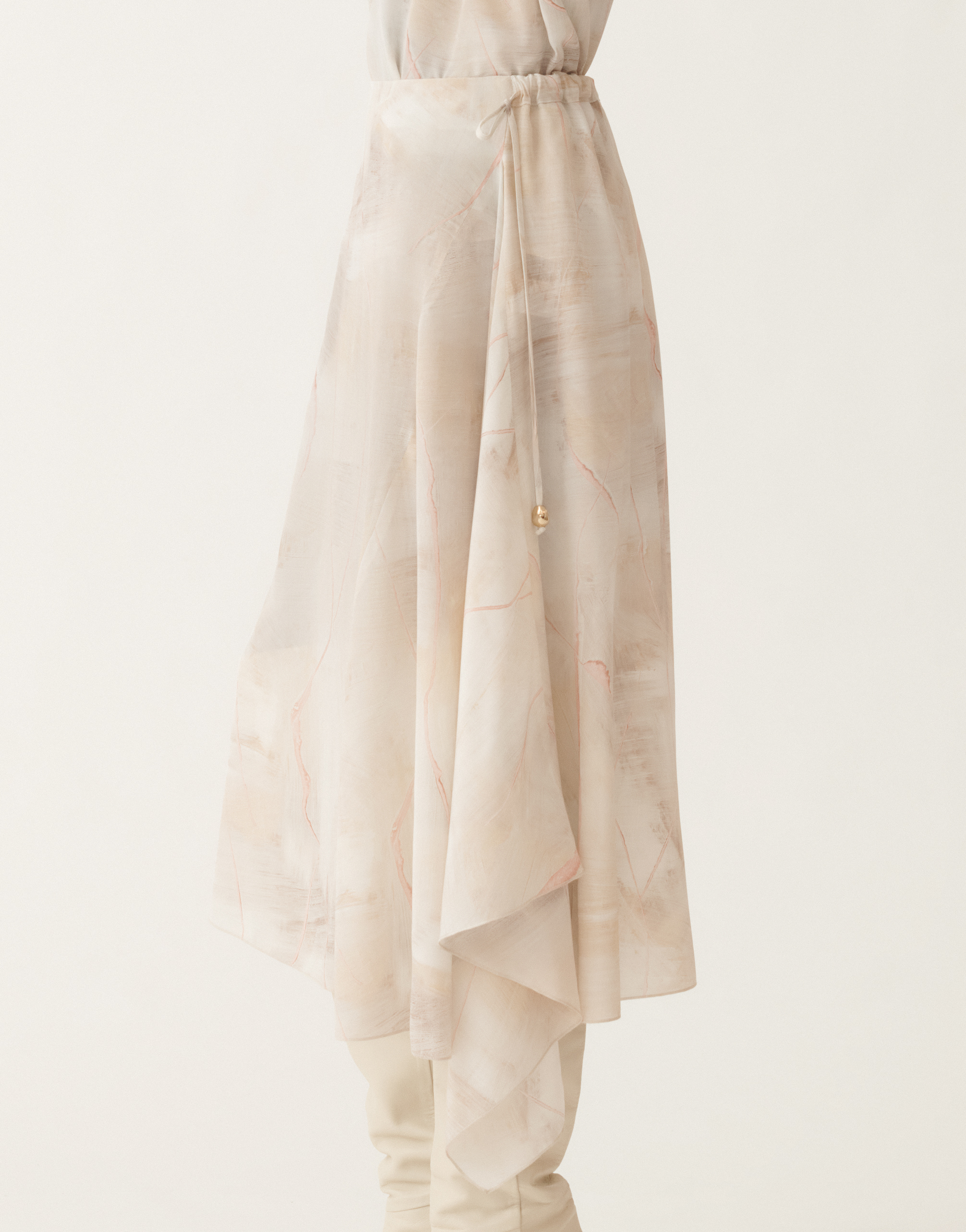 Fabiana Filippi Printed Crepe De Chine Skirt